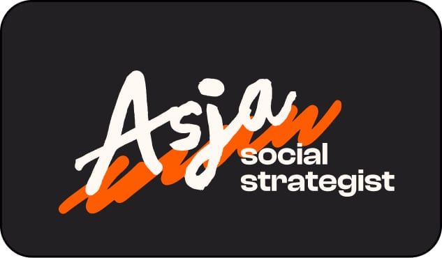 The Asja mark on different colour backgrounds