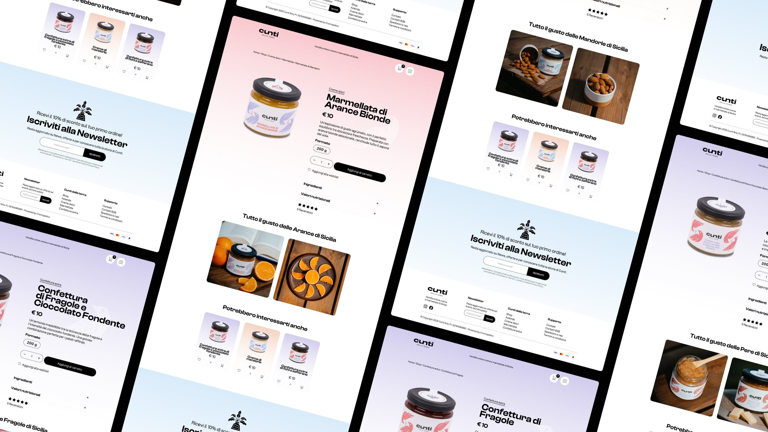 The full Cunti product range