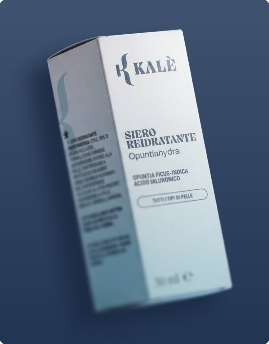 Packaging del siero idratante Kalè Cosmetics