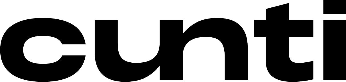 The Cunti logotype with the ligature between u and n