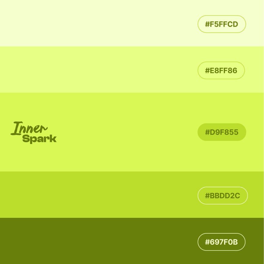The Calm Rebellion colours with their codes