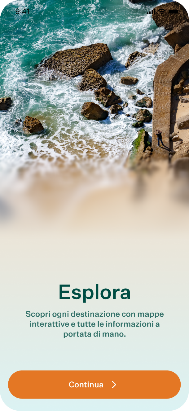Onboarding screen: explore destinations on the map